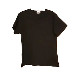 scrub advantage medical Scrub Top Womens Size Small black short sleeve Preowned - Picture 1 of 8