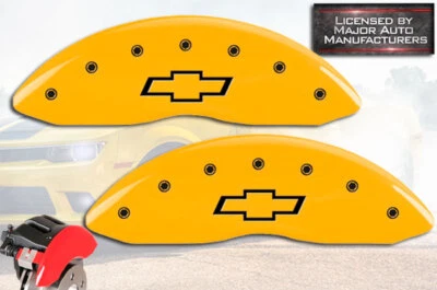 1988-2000 Chevy C3500 dianteiro amarelo MGP tampas de pinça de disco de freio com gravata borboleta - Imagem 1 de 4