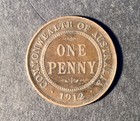 1912 Penny Australian Predecimal Coin. KGV Penny. x 1 Coin Ungraded