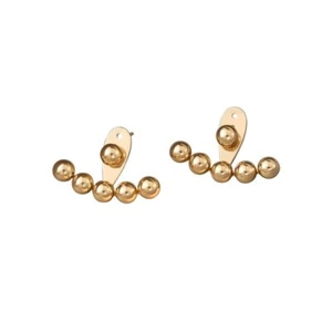 Gold Ohrstecker 3/4" breit Ohrstecker, schlichtes einzigartiges Design täglich zu tragen - Bild 1 von 2