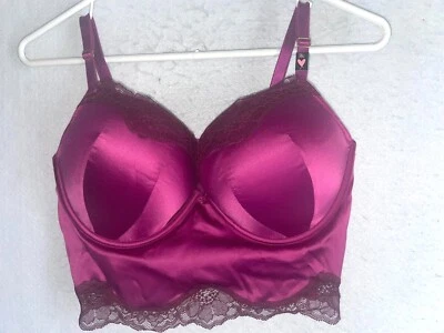 VICTORIA SECRET BOMBSHELL BRA ADD 2 CUP PLUNGE Super Push UP NEW Shine Strap - Image 1 of 4