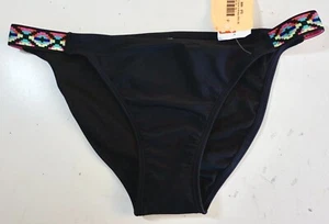 XHILARATION MUJER BIKINI NEGRO TIRANTES ESTAMPADO AZTECA ¡NUEVO! SM, MED. O XL - Imagen 1 de 3