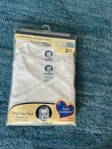 Gerber Baby Unisex (Boy or Girl) Shirt Short Sleeve (3-Pack) White size Small - Picture 1 of 2