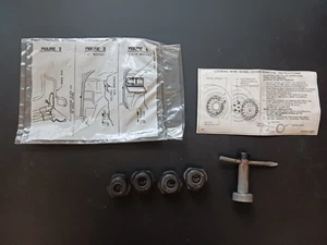 1987-1991 GM Buick Olds 14" Wire Hubcap Wheel Lock Key & Lock Nuts OEM Black - Picture 1 of 8