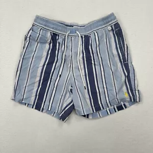 Polo Ralph Lauren Men's Swim Shorts Size Large Blue Striped Brief Lined Beach - Picture 1 of 14
