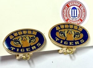 Auburn Tigers Earrings AU vintage clip on nos - Picture 1 of 10