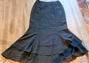 NWT Vintage A. D. Originals gored maxi skirt double hem Black, size 8 - Picture 1 of 6
