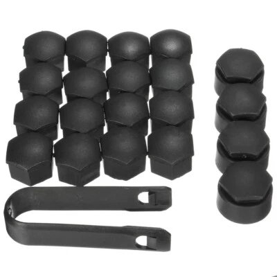 Seat Wheel Nut Covers Matte Black Alhambra Arona Exeo Mii Altea Arosa 20x17mm - Image 1 of 4