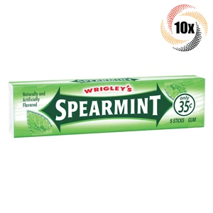 10x Packs Wrigley's Spearmint Chewing Gum ( 5 Sticks Per Pack ) Fast Shipping! - Picture 1 of 2
