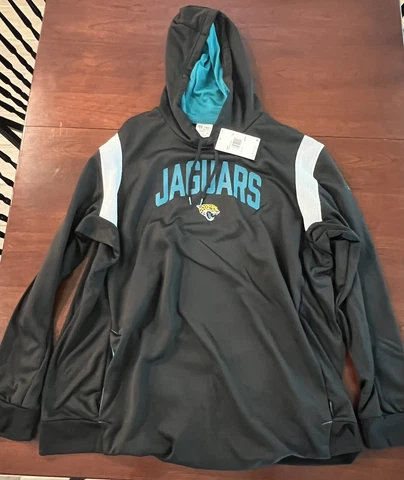 NIKE Men's NFL Jacksonville Jaguars Therma-Fit Sideline Hoodie Black XXL 2XL Cover