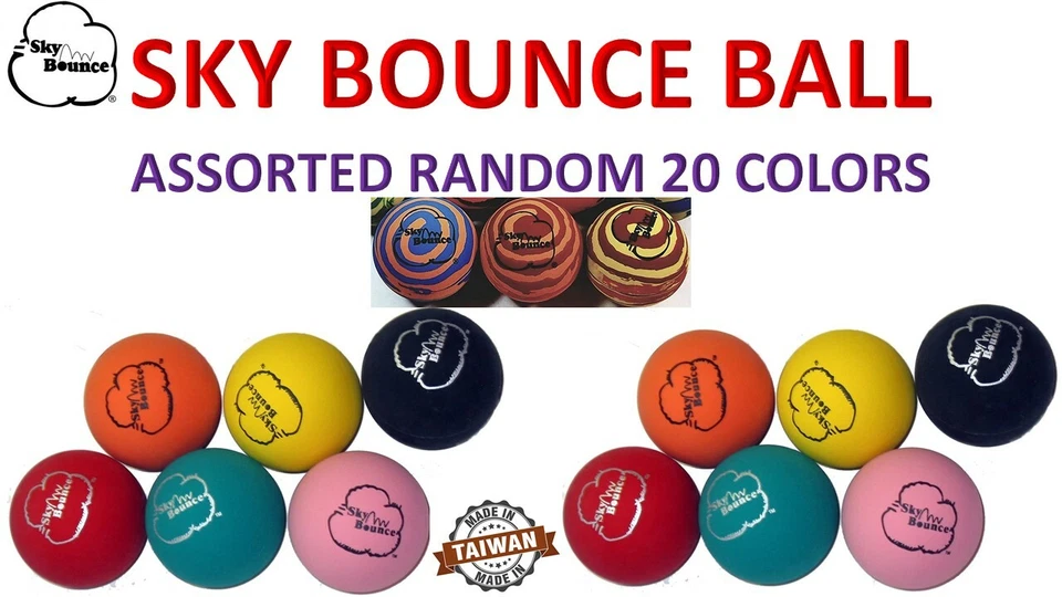 20 BOLAS DE MANO SKY BOUNCE SURTIDAS COLOR ALEATORIO/RAQUETA BOLA RAQUETBALL TAIWÁN Foto 1 de 1