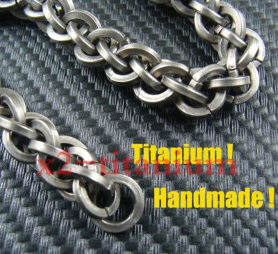 Cadena de trigo de titanio hecha a mano de 10 mm de ancho para llave cartera llavero cadena uso artesanal Foto 1 de 4
