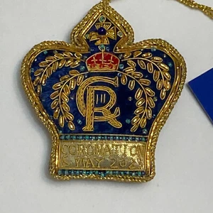 Royal Collection Trust King Charles III Coronation Crown Blue Ornament HM CR New - Picture 1 of 5