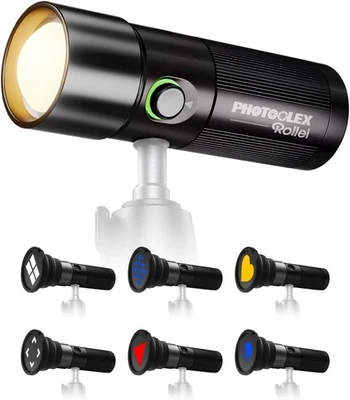 Rollei Photoolex GOBO Light, Foto Taschenlampe Fotografie Akku 8400 mAh Diffusor - Bild 1 von 4