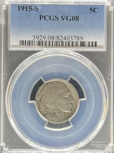 1915-S Buffalo Nickel VG8 PCGS (#PA82403789) - Picture 1 of 2