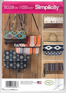 SEWING PATTERN BAGS CLUTCH WRISTLET PURSE 2 SIZES SIMPLCTY 8028 UNCUT M10 - Picture 1 of 2