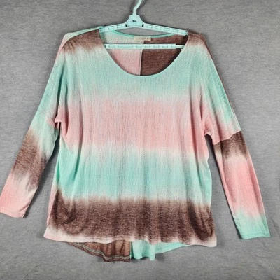 Umgee Shirt Womens XL Multicolor Tie Dye Long Sleeve Pullover Lightweight Top - Image 1 of 4