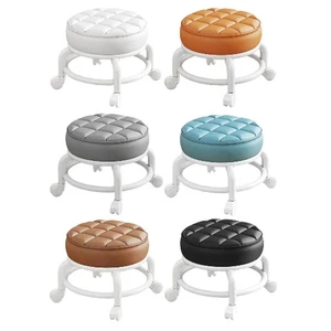 360° Rotating Low Roller Seat Stool Pedicure Stool Round Heavy Duty Comfortable - Picture 1 of 32