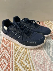 Adidas Women's Retrorun Running Shoes Navy Blue/White Size 7.5 Comfort Sneakers - Picture 1 of 11