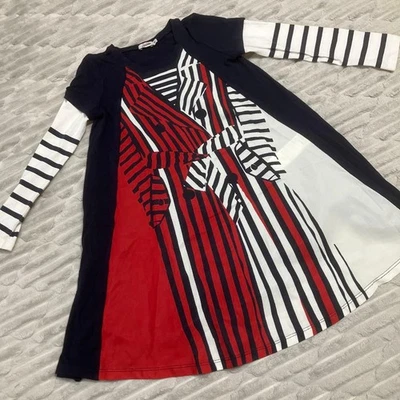 Junior Gaultier 条纹连衣裙 6A 116 码儿童服装 — 第 1/4 张图片