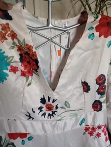 NEW OC ORDER PLUS Retro Floral Midi Dress V-Neck A-Line Womens Size 3XL - Picture 1 of 17