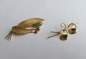 Vintage Bojar Brosche 12k GF Floral Spray Blätter & unsigniert 1/20 12k GF Broschen JL - Bild 1 von 5