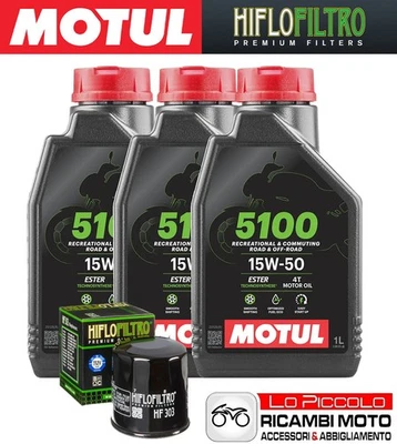 Kit Tagliando 3 OLIO [MOTUL] 5100 15w50 + FILTRO Yamaha YZF 600 R6 S 2008 2009 Foto 1 de 4