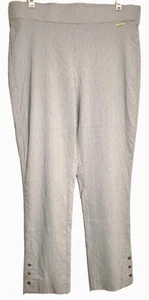 Anne Klein Seersucker Navy/cream Ankle Pants 25.5" Insm. 10. Stretchy. Exc Con - Picture 1 of 3