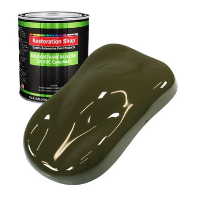 Pintura base de uretano Olive Drab de 1 galón baja en COV para carrocería de automóvil Foto 1 de 4