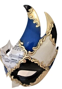 MAR1 - A QUALITY ITALIAN MASK, HANDPAINTED BY ARTISNS, SWAN DESIGN. BLUE. - Picture 1 of 2