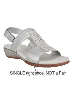 ONLY SINGLE RIGHT SHOE Easy Spirit Women's Silver Leather Hazel Open Toe Slin... - Picture 1 of 5