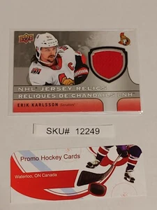 Erik Karlsson Jersey Relics 2018-19 Tim Hortons Upper Deck NHL J-EK SKU#12249 - Imagen 1 de 2