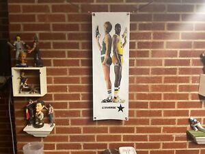 30x10 LARRY BIRD Magic Johnson vinyl POSTER Boston Celtics print wall print art