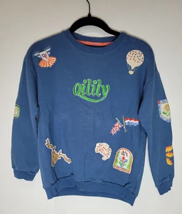 Oilily Kids Heritage Sweater - Embroidered Blue Distressed Size 10 Y - Picture 1 of 9