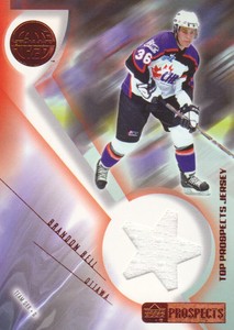 2001-02 UD Prospects CHL Hockey JERSEY #J-BB Brendan Bell Ottawa