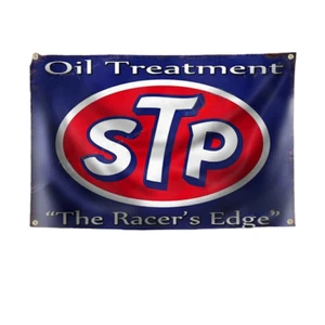 STP Flagge Fahne Banner Garage Bar Deko Biker Oldtimer Gas USA Racing Le Mans V8 - Picture 1 of 1