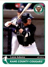 2012 Kane County Cougars Grandstand #1 Lane Adams Talihina Oklahoma OK Card