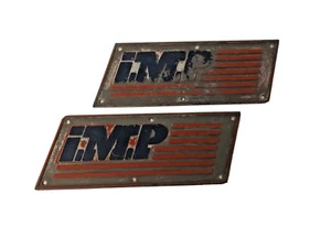 2 Vintage IMP Boats Aztec Inca Navajo metal emblem name plate badge marine boat - Bild 1 von 3