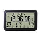 Atomic Clock with Indoor Outdoor Temperature , 7 Inch LCD, Battery Powered3438