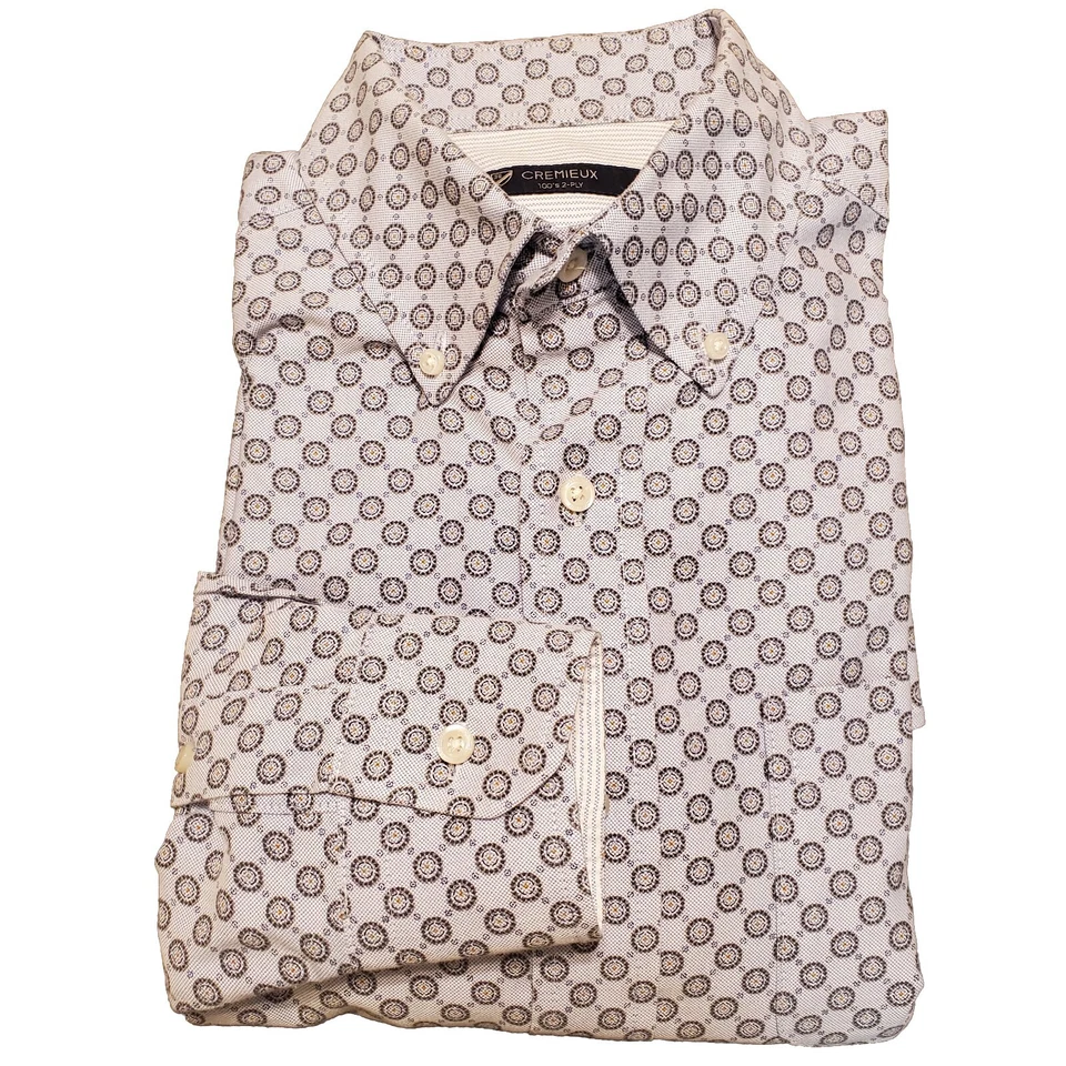 Daniel Cremieux Men's Blue Geometric Casual Long Sleeve Shirt Size Medium  - Image 1 of 4