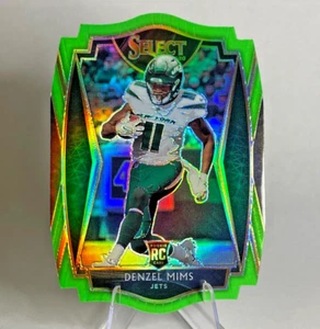 Denzel Mims 2020 Panini Select Premier Neon Green Die Cut Prizm #163 Jets - Picture 1 of 3