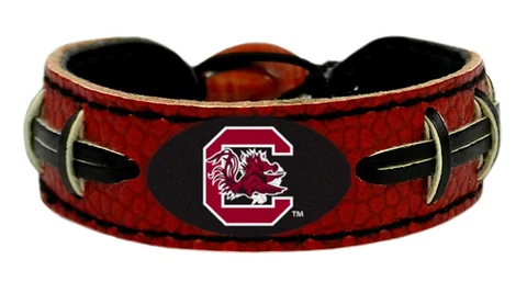 South Carolina Gamecocks Vintage Game Wear Leather Football Bracelet O/S     C Cover