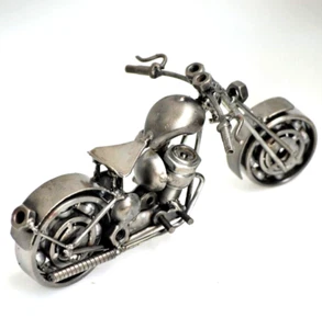 Metal Chopper Sculpture | Handmade Scrap Steel Art | Unique Christmas Gift Decor - Picture 1 of 10