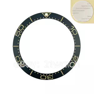 NUEVO 38 mm inclinado negro mate inserto bisel de cerámica sin tiempo para morir - Imagen 1 de 2