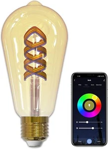 Lampada smart Wifi Vintage Edison LED E27 4,9W 1800K 16 Milioni Colori Google Ho - Imagen 1 de 8