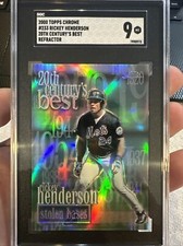 2000 Topps Chrome Rickey Henderson REFRACTOR 20th Century’s Best Graded SGC 9