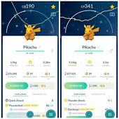 Pokemon GO shiny Pikachu and shiny Gengar wearing Tricks & Treats