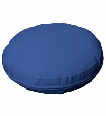pb305r Blue Round Faux Leather Soft Thick Mattresses Cushion Cover Custom Size - Image 1 of 4