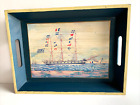 Paint On Print Wood Tray Ships Nautical W Handles Nautical House Decor 17"