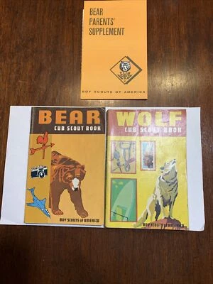 Vintage WOLF  Bear CUB SCOUT BOOKs 1967  1969 Printing Boy Scouts of America - Image 1 of 4